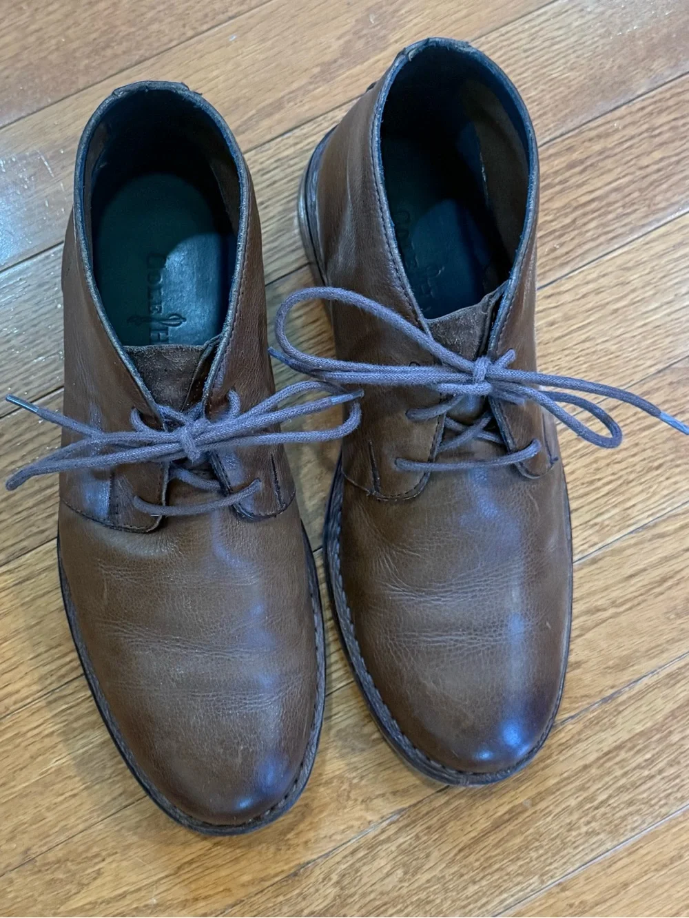 Cole Haan Men's 8M Glenn Leather Chukka Boots Brown Ankle Desert Shoes C11777